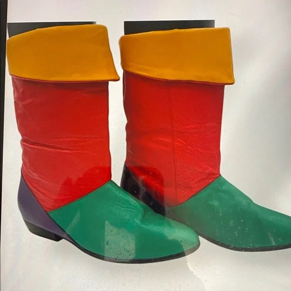 Joyce Peter Pan Style Colorful Women's Boots - Size 9 EUC - Easy slip on / off - Picture 2 of 15